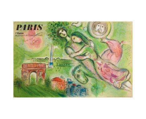  AFTER MARC CHAGALL (1887–1985) PARIS, L'OPERA lithographic poster, 1964, condition A; not backed&nbsp; 25 x 39 in. (64 x 102
