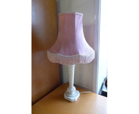 A marble barleytwist table lamp