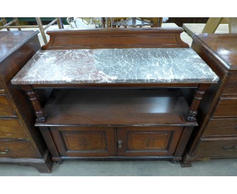 A Victorian mahogany and marble topped buffet