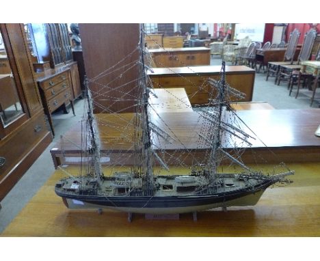 A model ship on stand