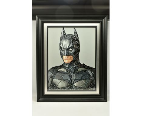 PAUL NORMANSELL (BRITISH 1978) 'BATMAN - THE DARK KNIGHT', a portrait of the superhero wearing his costume, initialled bottom