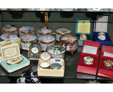 A COLLECTION OF ENAMELLED PILL BOXES, seven boxed Halcyon Days pill boxes comprising 1996 Year of the Rat, 1989 Year of The S