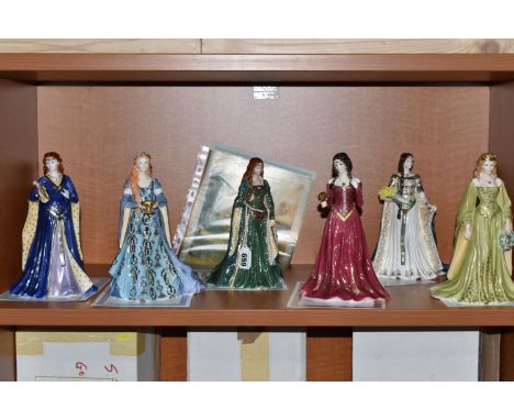 SIX BOXED ROYAL WORCESTER PETER HOLLAND 'CELTIC' FIGURINES, limited edition for Compton &amp; Woodhouse, comprising The Princ