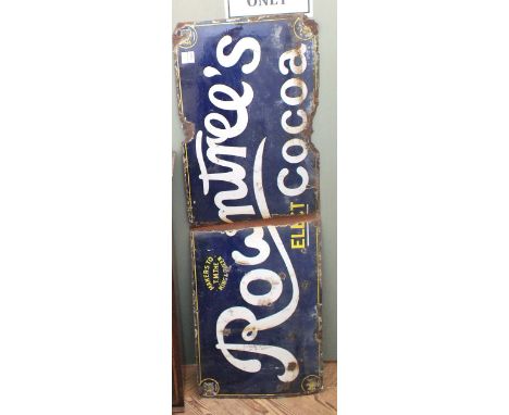 A Rowntrees Cocoa enamel sign, height 20", width 60"