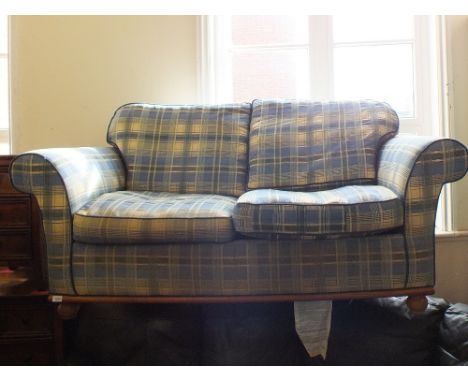 A modern tartan upholstery sofa bed