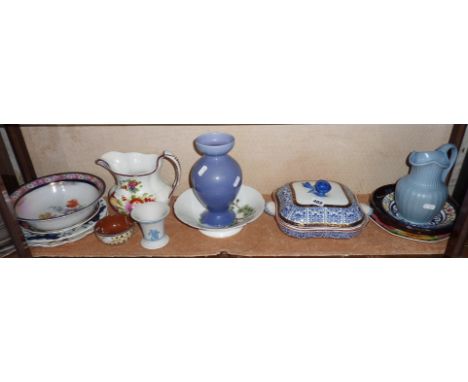 Shelf of assorted china