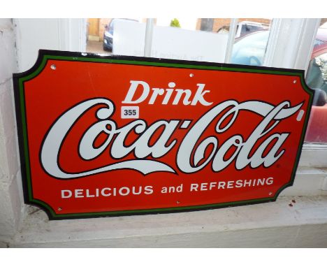 Thick enamel Coca Cola advertising sign