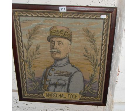 Continental tapestry portrait of Marshall Foch (Marechal Foch)