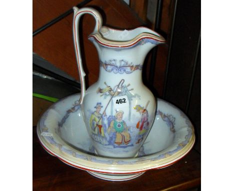 Victorian chinoiserie 'Mandarin' pattern jug and basin set