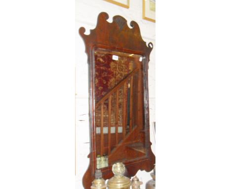 19th c. Chippendale style mahogany wall mirror