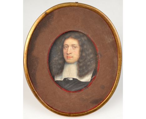 A fine portrait miniature of a 17th century gentleman