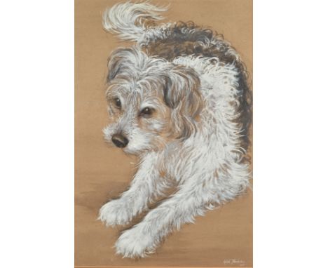 GEORGE RANKINA pair of woodland watercoloursEach signed Together with a portrait of a dog by Ralph Thompson. 