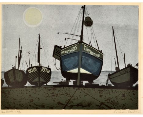 GRAHAM CLARKETwo BrothersSilkscreen printSigned and inscribed#26/5048 x 63.5cmTogether with a print by Richard Slater.  Condi