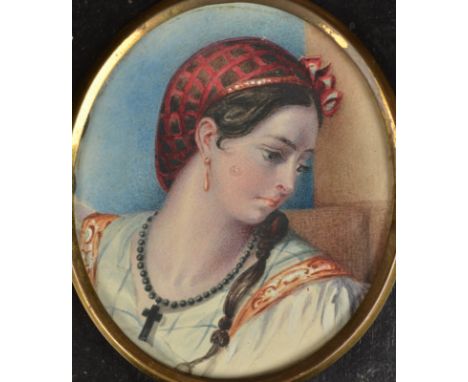A portrait miniature of a Spanish lady. 