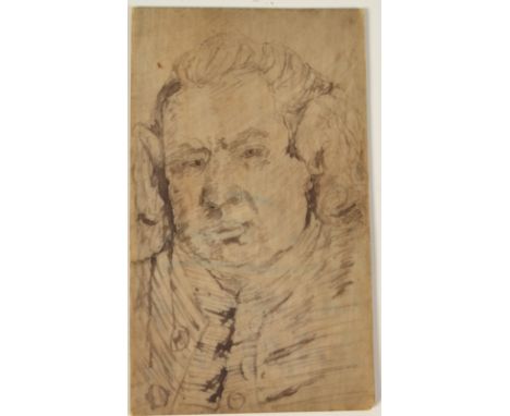 18th Century English SchoolMiniature portrait of Samuel JohnsonInk on ivory7.3 x 4.2cm