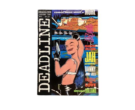 Deadline magazine #1 (1988) First apperance of Tank Girl by Jamie Hewlett, Priced $1.50. Together with 12 later Deadline maga
