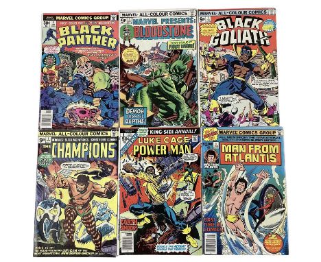 Marvel Comics Black Panther #1 (1977). First solo series, Jack Kirby story. Together with Marvel presents Bloodstone #1 (1975
