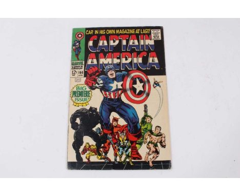 Marvel Comics Captain America #100 (1968). Big premiere issue, first solo series and Black Panther apperance. Jack Kirby work