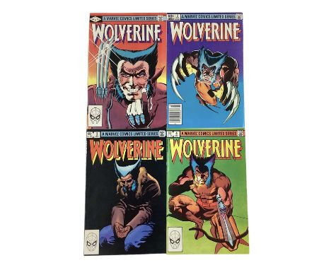 Marvel Comics Wolverine (1982). First solo limited series, complete run 1 - 4. Priced 60 cents. (4)