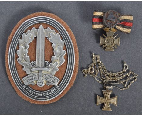 A collection of WWI First World War Imperial German Army related miniature medals, to include; a miniature Wound badge affixe