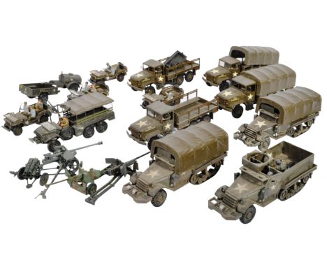 A collection of x12 vintage believed 1/35 scale WWII Second World War US United States Army plastic model tanks, armoured veh