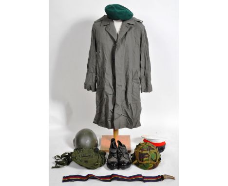 A collection of assorted 20th Century Royal Marines / British Army military uniform items to include x2 GS MK6 combat helmets