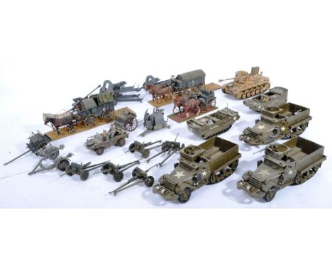 A collection of x10 vintage believed 1/35 scale WWII Second World War Third Reich Nazi German and US United States Army plast