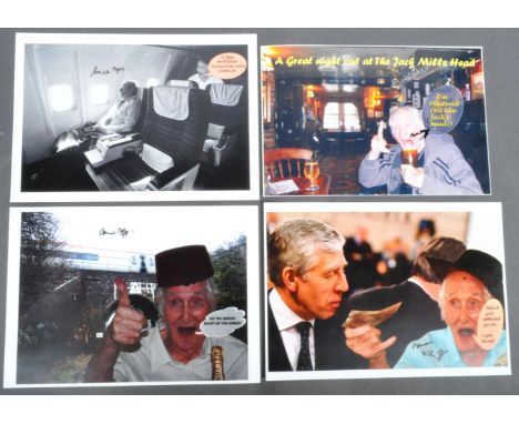 The Great Train Robbery - Ronnie Biggs (1929-2013) - a collection of x4 A4 autographed photographs of Biggs, each with crude 