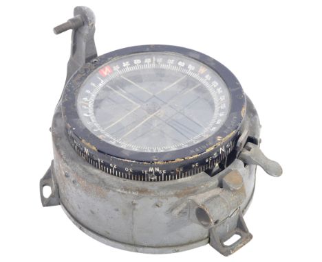 An original WWII Second World War RAF Royal Air Force Air Ministry issue P12 navigational compass. Inverted - as originally v