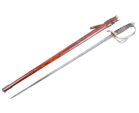 A 19th Century Victorian 1821 / George V pattern British Light Cavalry officers presentation sword. The sword having dome sha