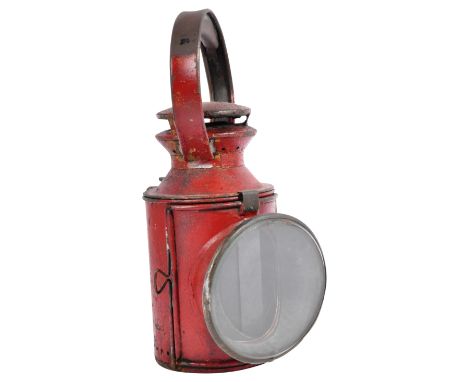 Railways - An original vintage LMS London. Midland &amp; Scotland railway handlamp / lantern. Three aspect lamp, with origina