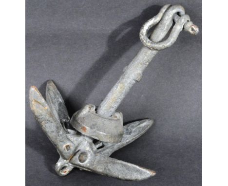 A WWII Second World War British Army Commando / Special Forces grappling hook anchor. A four pronged folding example with loc