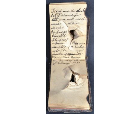 An original 19th Century soldier's notebook belonging to one 1787 Private George Dowsell of the 2nd Devon Regiment, based at 