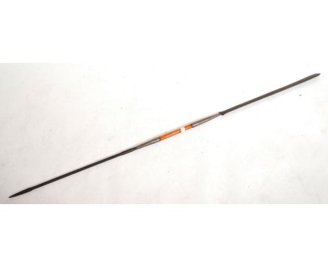 An early 20th Century African Masai tribal hardwood throwing spear. Hardwood shaft, with a shaped spear point to end and arro