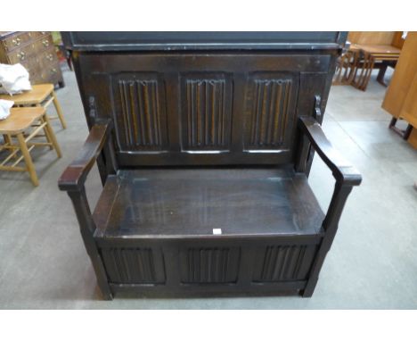 An oak monk's bench