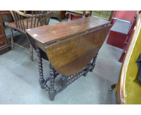 An oak bobbin turned gateleg table