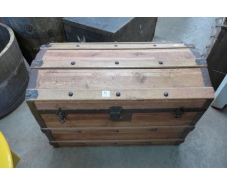 A steamer trunk