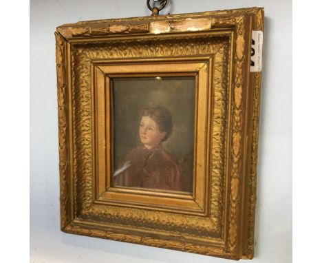 Unsigned, oil on board, 'Portrait of a young lady', 10 x 8cm