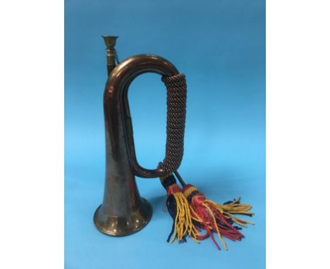 A copper and brass bugle