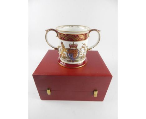 A Spode Porcelain Silver Jubilee Loving Mug 1977, limited edition 33/500, boxed with certificate.
