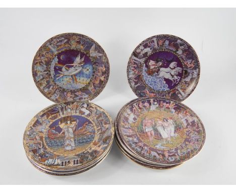 Twelve Royal Worcester porcelain Legends of Ancient Greece plates, for Compton & Woodhouse, 1994, with certificate.