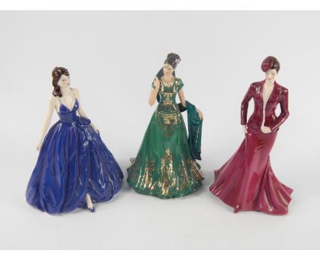 Three Royal Worcester porcelain figures, modelled as Crystal Ball, limited edition 171/4950, Pure Elegance, limited edition 2