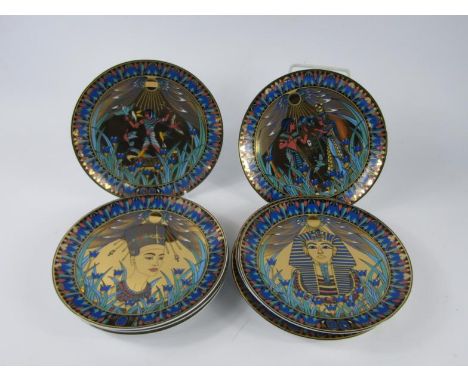Eight Royal Worcester porcelain Legends of The Nile collector's plates, for Compton and Woodhouse 1996, with certificates.