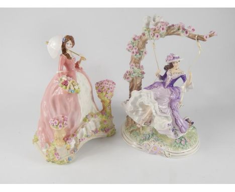 A Royal Worcester porcelain figure modelled as Summer's Dream, limited edition 158/4950, with certificate, and a Royal Staffo