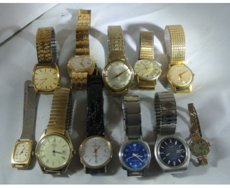 WATCHES - A collection of 11 various mechanical watches by various makers such as Citizen, Timex, Oriosa etc. Untested.