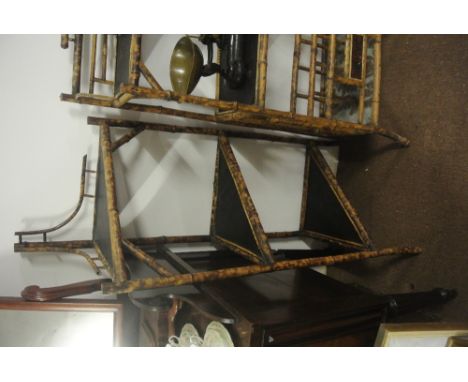 FURNITURE/ HOME - An antique bamboo 'Tiki' style corner shelf/ display unit. 
