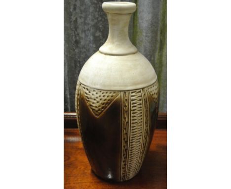 CERAMIC/ HOME - A modern vase with decorative pattern measuring 35cm high.