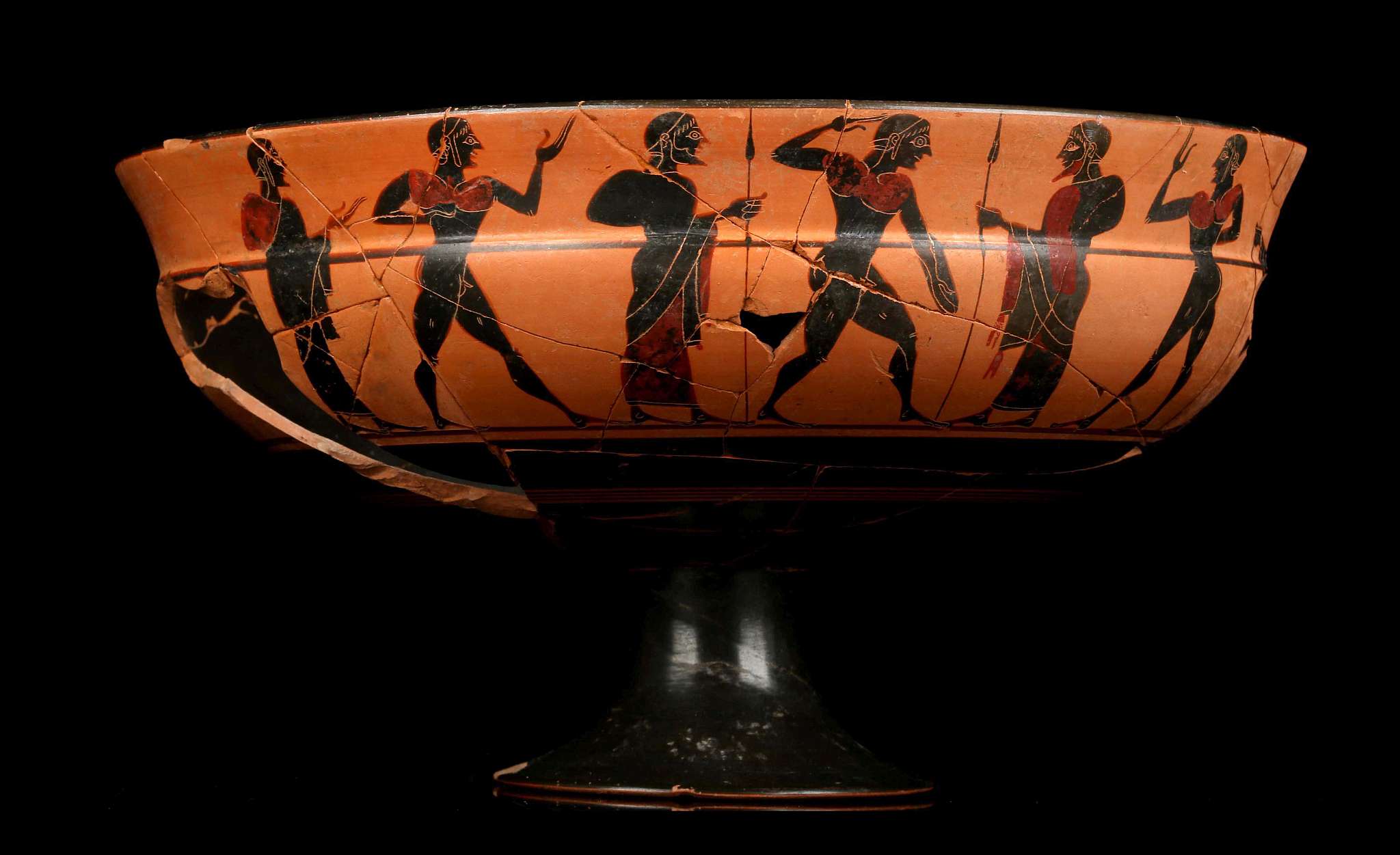 A FRAGMENTARY ATTIC BLACK FIGURE SIANA CUP Circa first half of the 6th ...