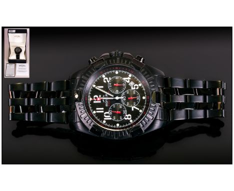 Rotary Gents Watch Aquaspeed Chronograph ( 12965 ) AGB0004/4/c/19 Black ion plated steel.  Waterproof rrp 189 GBP boxed as ne