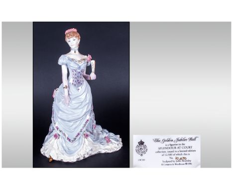 Royal Worcester Ltd Edition Figure ' The Golden Jubilee Ball '  RW.4617. Designer R. Hughes, Issued 1996. Mint Condition, Hei
